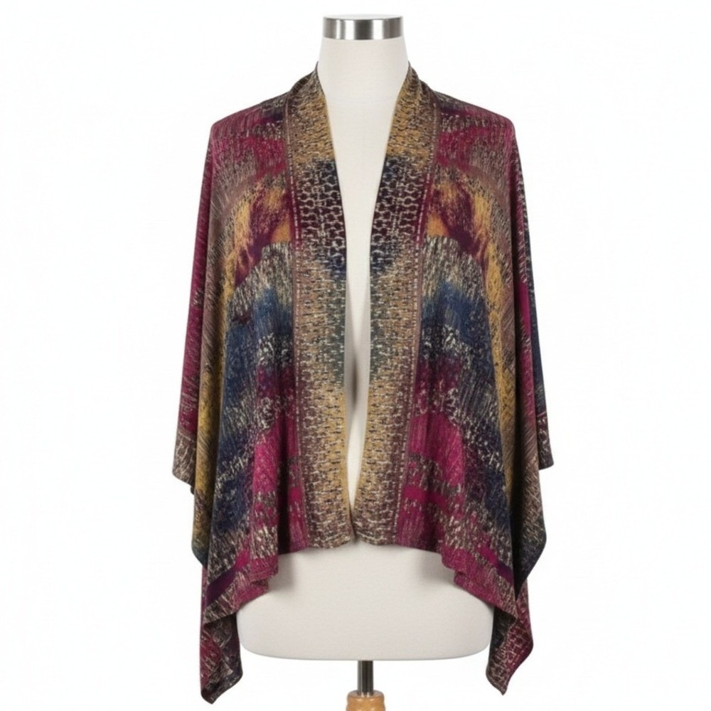 Vintage Concept Kimono Cardigan Womens Medium Boho Duster Open‎ Front Festival